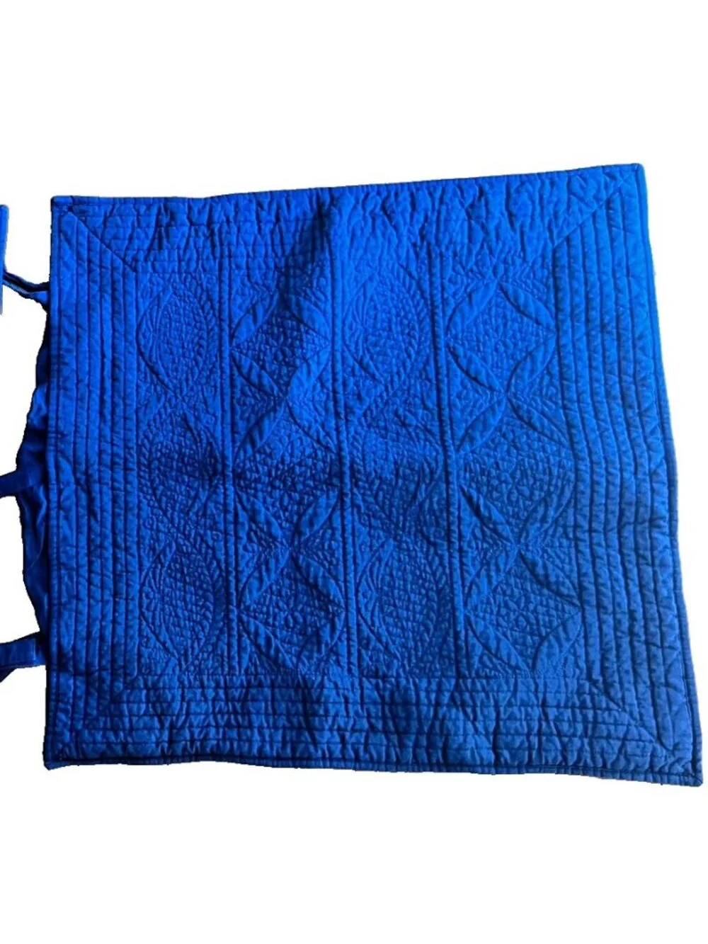 1 Pottery Barn Linen Blend Quilted Euro Sham Navy Blue